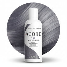 adore 158 mystic grey semi permanent hair color 118ml conditioning hair dye with smoky grey tones and glossy shine for soft modern hair
