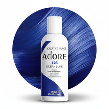 adore 176 ocean blue semi permanent hair color 118ml conditioning hair dye with deep ocean blue tones and glossy shine for soft vibrant hair