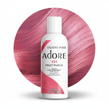 adore 191 fruit punch semi permanent hair color 118ml conditioning hair dye with vibrant pink red tones and glossy shine for soft bold hair