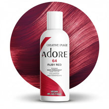 adore 64 ruby red semi permanent hair color 118ml conditioning hair dye with rich ruby red jewel tones and glossy shine for soft vibrant hair