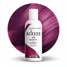 adore 88 magenta semi permanent hair color 118ml conditioning hair dye with bold magenta pink purple tones and glossy shine for soft vibrant hair