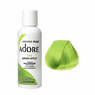 adore semi permanent hair color 163 green apple 118ml vibrant bold green conditioning shiny smooth hair dye product
