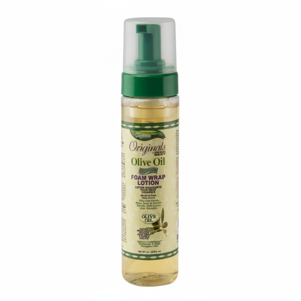 africas best olive oil foam wrap lotion for styling frizz control and smooth defined hair