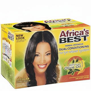africa's best no lye relaxer system regular formula silky smooth straight hair