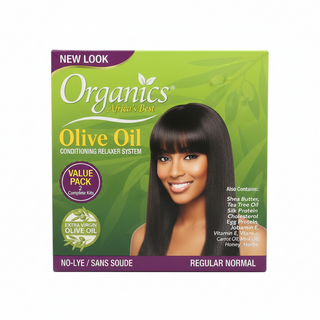 africas best olive oil conditioning relaxer kit regular strength hair straightening system smooth shiny hair