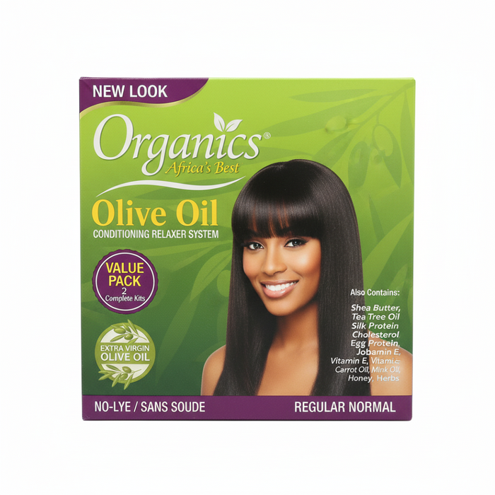 Africa’s Best Olive Oil Relaxer Kit Regular | Conditioning Hair Straightening System