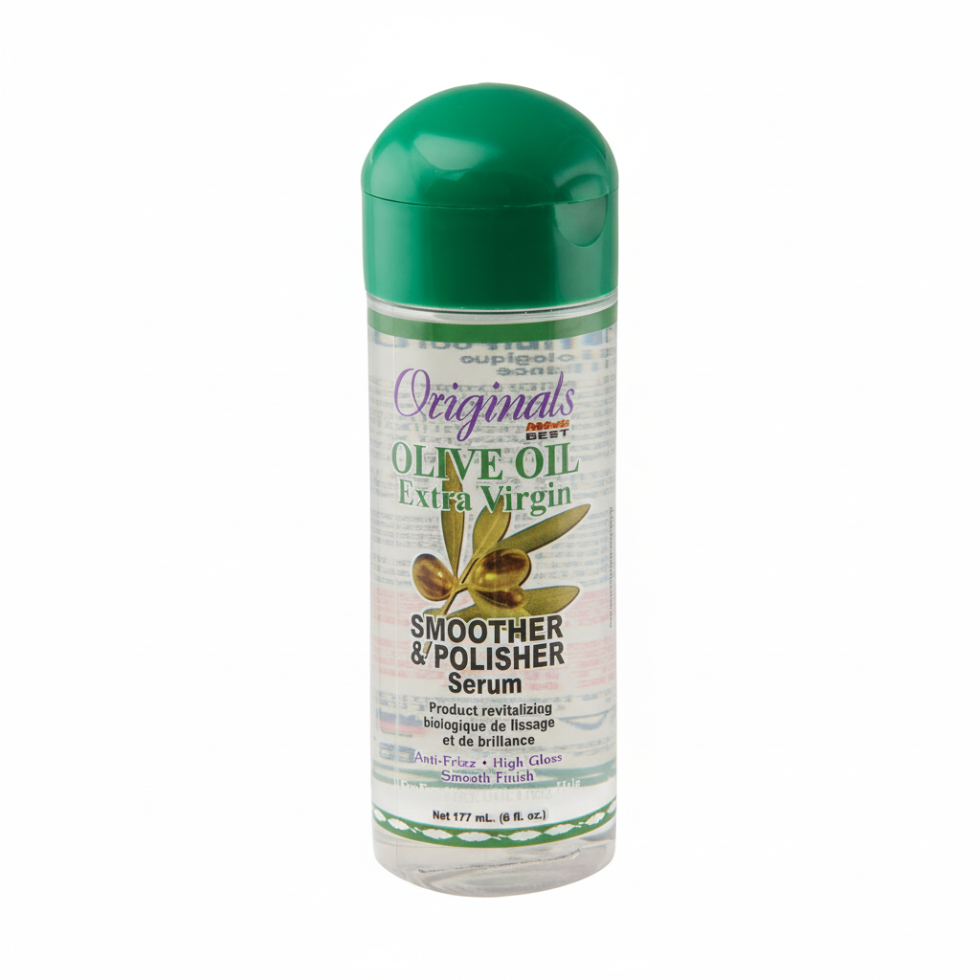 africas best olive oil smoothing serum for frizz control shine boost and silky smooth hair