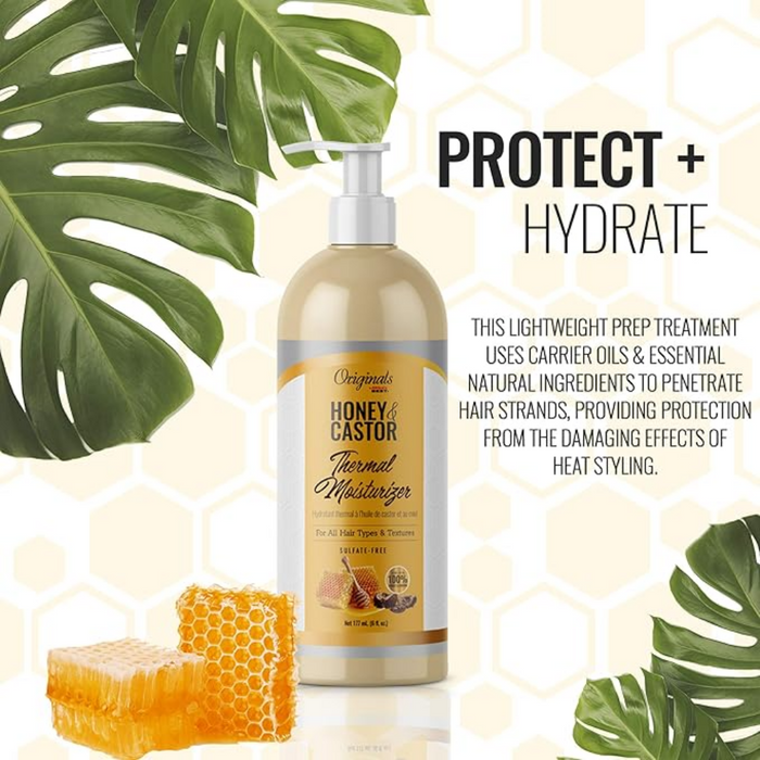 africa's best originals honey castor thermal moisturizer 177ml hydrate protect hair