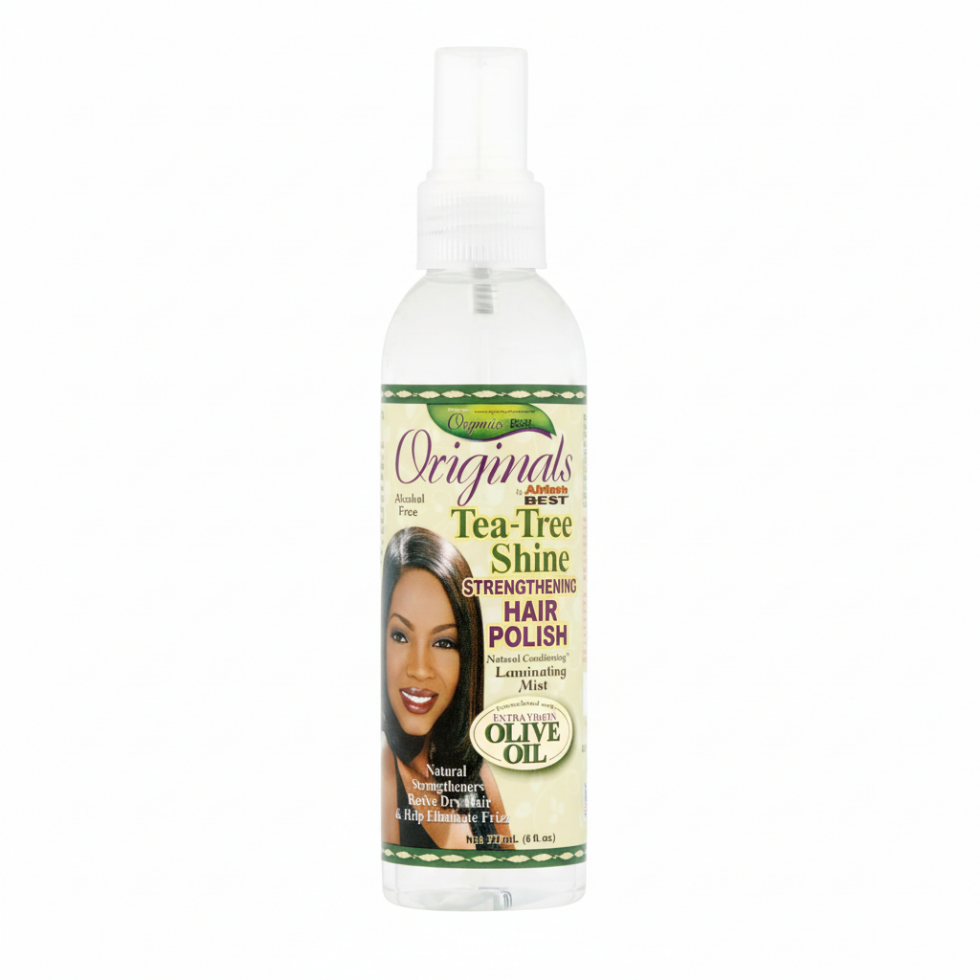 africa's best originals tea-tree shine strengthening hair polish 177ml smooth nourish hair