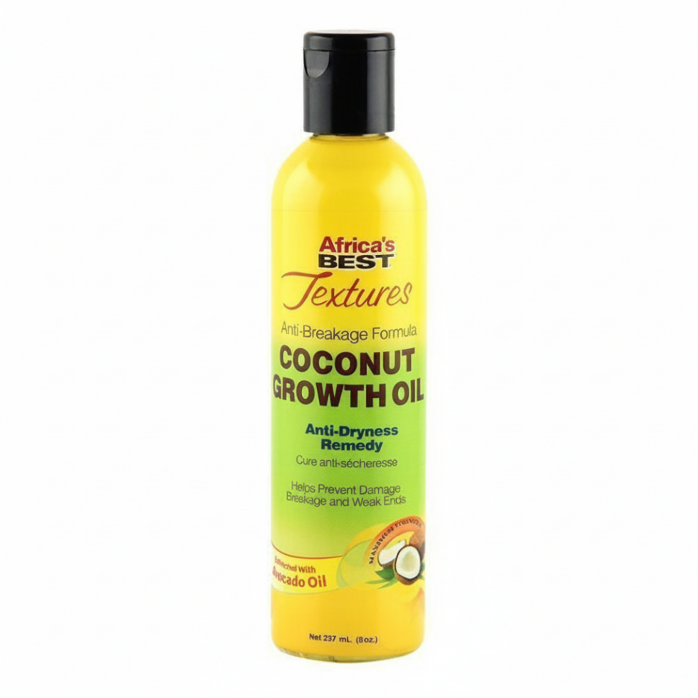 africa's best textures anti-breakage coconut growth oil 237ml strengthen grow hair
