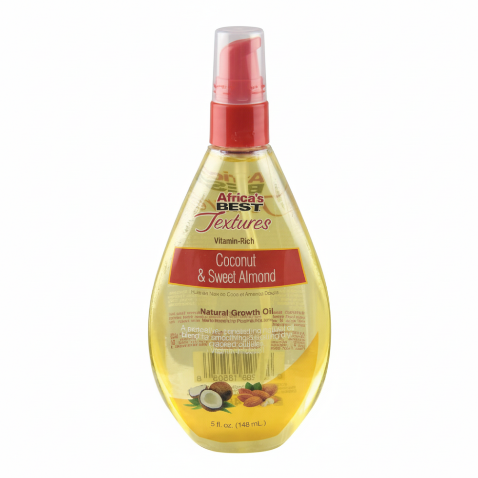 africa's best textures vitamin-rich coconut & sweet almond growth oil 148ml healthy hair