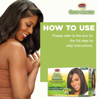 African Pride Olive Miracle No-Lye Relaxer Super Formula- Deep Conditioning & Anti-Breakage