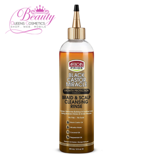 African Pride Black Castor Miracle Braid & Scalp Cleansing Rinse 355ml- Detox & Refresh