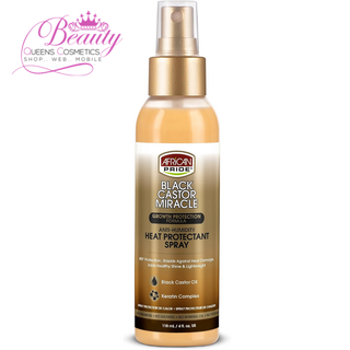 African Pride Black Castor Miracle Heat Protectant Spray 118ml- Strengthen & Shield