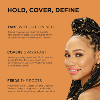 African Pride Black Castor Miracle Hold & Cover Edges 64g-Super Hold & Smooths, Covers & Nourishes