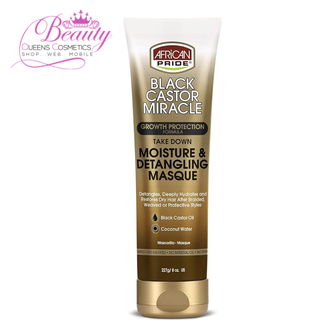 African Pride Black Castor Miracle Moisture & Detangling Masque 227g- Hydrate & Soften