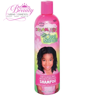 African Pride Dream Kids Olive Miracle Detangling Moisturizing Shampoo– 12oz Gentle Cleanse & Tangle-Free Hair