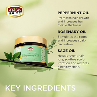 African Pride Peppermint Rosemary & Sage Strengthening Mask 340g- Deep Repair & Growth
