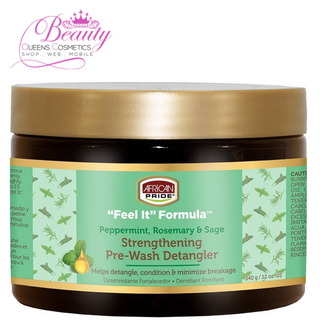 African Pride Feel It Formula Pre-Wash Detangler – 12oz Peppermint, Rosemary & Sage