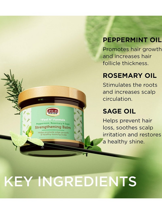 African Pride Peppermint, Rosemary & Sage Strengthening Balm 113g- Edge & Scalp Care