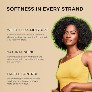 African Pride Moisture Miracle Coconut Milk & Honey Leave-In Conditioner - Refreshes & Softens Natural Coils & Curls, Hydrates & Shines Hair, 8 oz