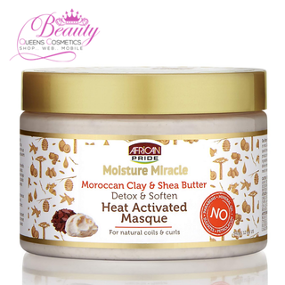 African Pride Moisture Miracle Moroccan Clay & Shea Butter Heat Activated Masque 340g/12oz Unisex