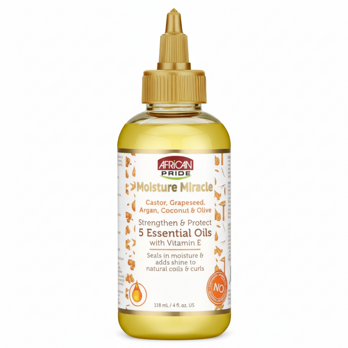 African Pride 5 Essential Oils with Vitamin 4oz | Hair Growth & Shine Oil Care