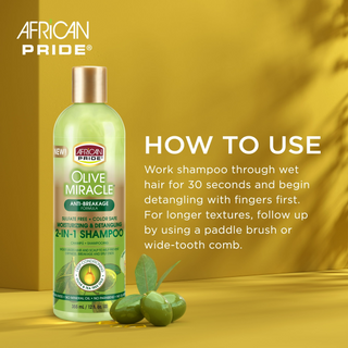 African Pride Olive Miracle Anti-Breakage Formula Moisturizing & Detangling 2-in-1 Shampoo 355ml