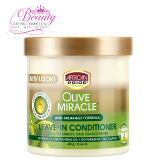 African Pride Olive Miracle Anti-Breakage Formula Leave-In Conditioner- Strengthen & Repair Hair – 15oz