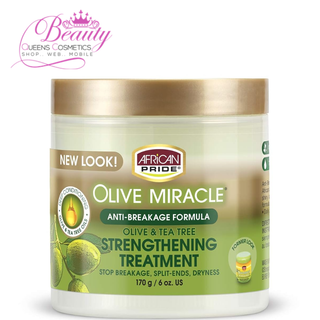 African Pride Olive Miracle Anti-Breakage Formula Olive & Tea Tree Strengthening Treatment 170g