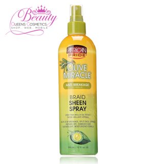 African Pride Olive Miracle Braid Sheen Spray 12oz- Moisturizes, Smooths & Protects