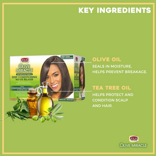 African Pride Olive Miracle No-Lye Relaxer Super Formula- Deep Conditioning & Anti-Breakage