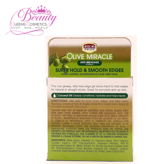 African Pride Olive Miracle Super Hold & Smooth Edges- Control Frizz & Flyaways – 2.25oz