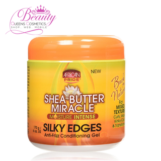 African Pride Shea Miracle Silky Edges Anti-Frizz Conditioning  Gel 170g  for Smooth, Defined Hair