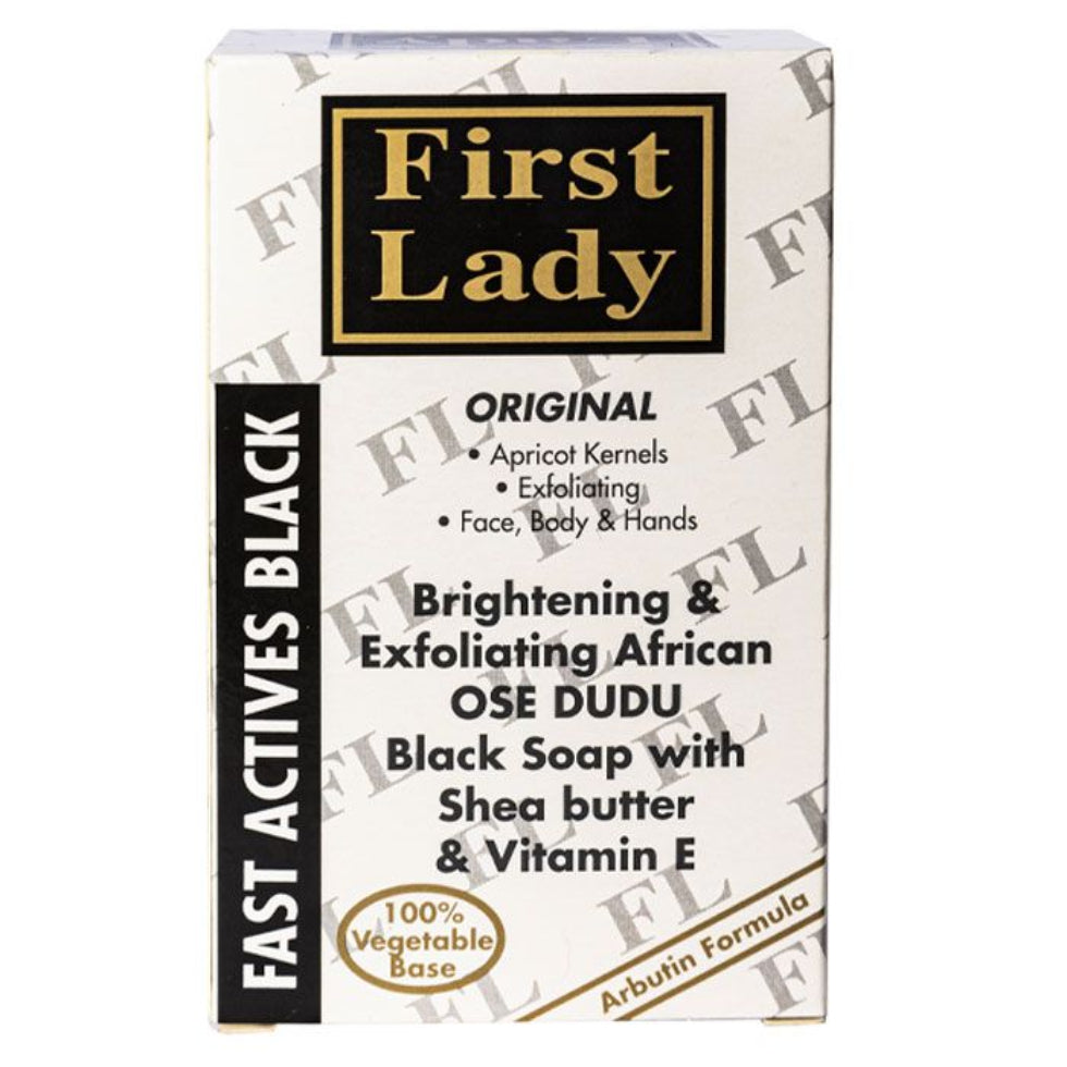 African OSE DUDU black soap 200g with shea butter and vitamin E for bright smooth skin care
