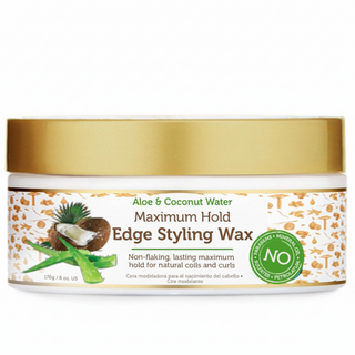 African Pride aloe coconut water maximum hold edge styling wax for smooth sleek frizz-free shiny defined edges