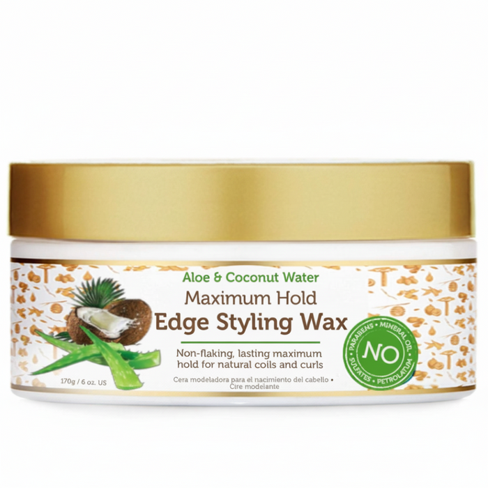 African Pride Aloe Coconut Edge Styling Wax 6oz | Maximum Hold Edge Control