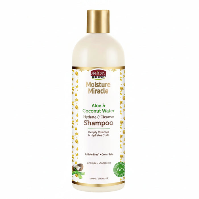 African Pride Aloe & Coconut Water Moisture Shampoo 12oz | Hydrate & Cleanse