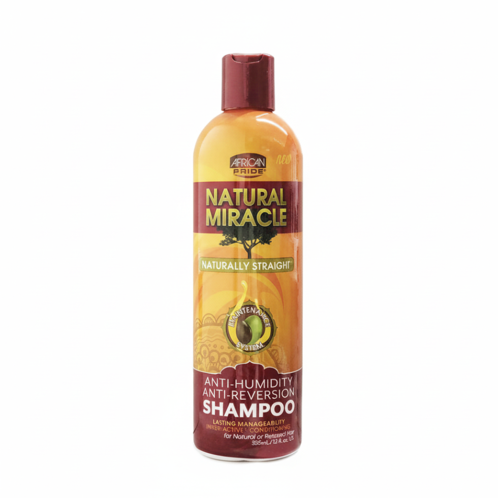 African Pride anti humidity reversion shampoo 12oz for smooth frizz free manageable hair care