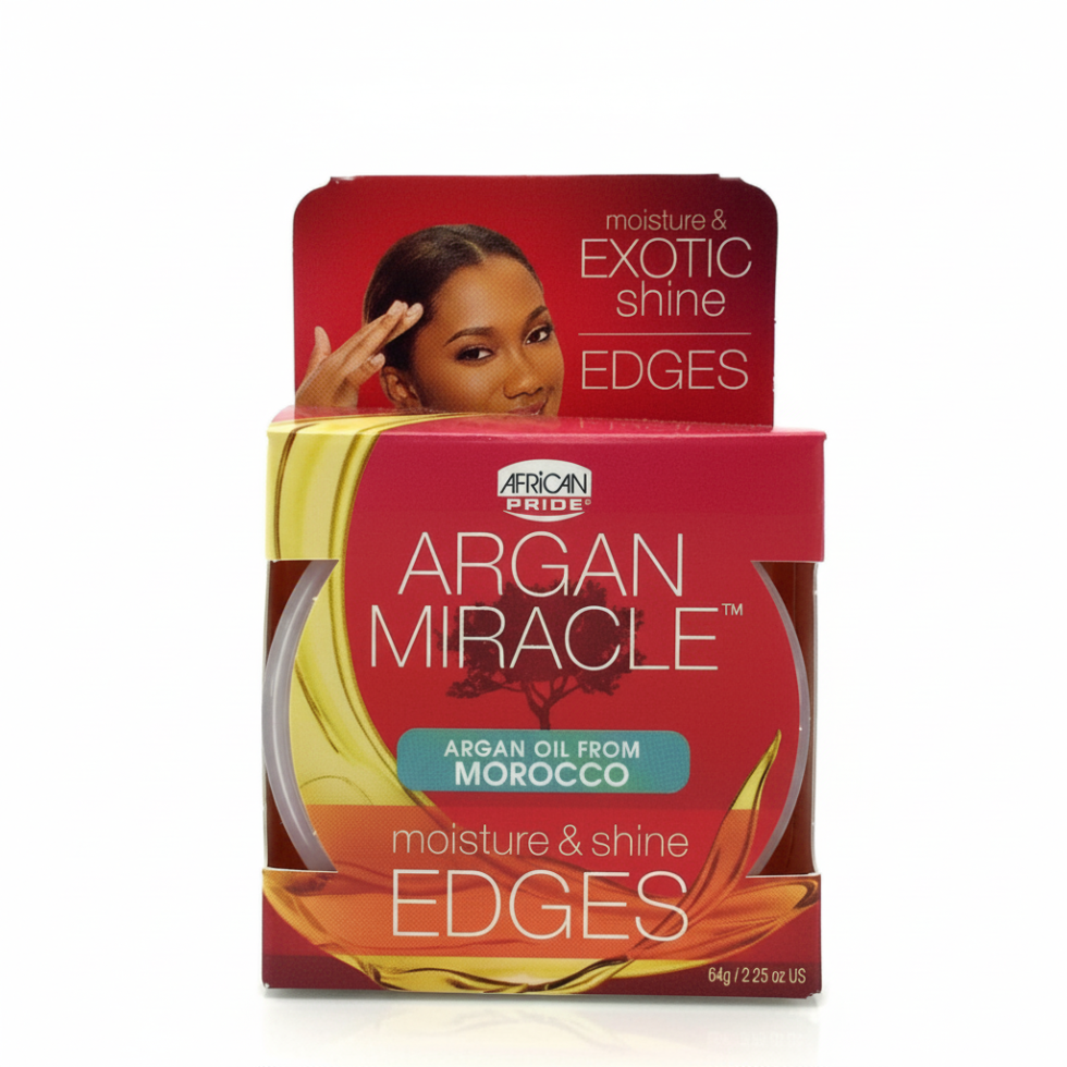 African Pride Argan Miracle edges 64g for smoothing strengthening and shining hairline styling care