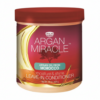 African Pride argan miracle leave in conditioner 15oz for hydrating detangling and protecting dry hair