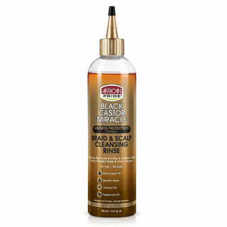 African Pride Black Castor Miracle braid scalp cleansing rinse for detox refreshed clean healthy-looking braids locs and scalp care