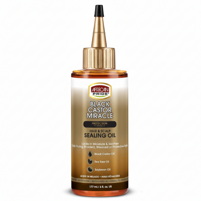 African Pride Black Castor Hair & Scalp Sealing Oil 177ml | Moisturize & Strengthen Care