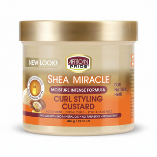 African pride shea miracle curl styling custard 12oz for curl definition moisture and frizz control natural hair styling care