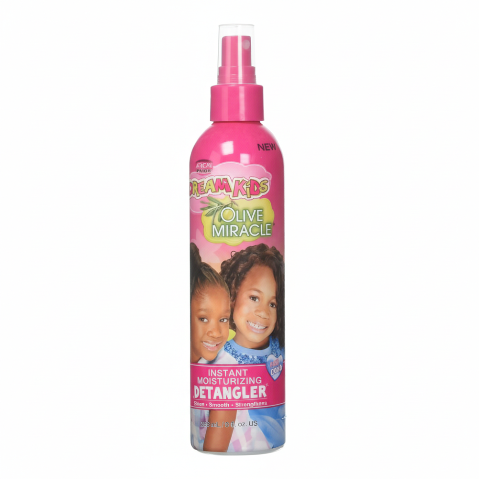 African Pride Dream Kids olive miracle instant moisturizing detangler 8oz for tangle free shiny and soft kids hair care