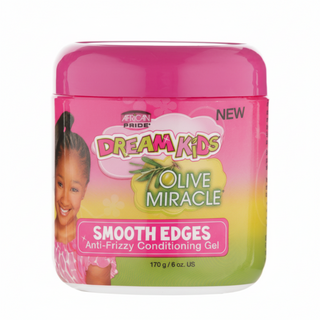African Pride Dream Kids olive miracle smooth edges gel 170g anti frizz conditioning hair styling gel