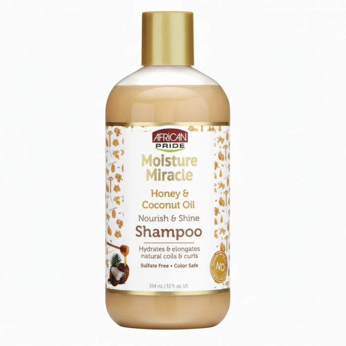 African Pride Honey Coconut Shampoo 12oz | Nourish Shine Moisturizing Curl Care