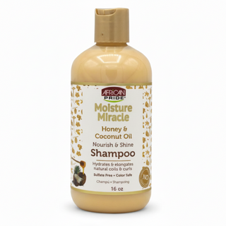 African Pride honey coconut oil nourish shine shampoo for clean hydrated soft shiny healthy-looking revitalized hair