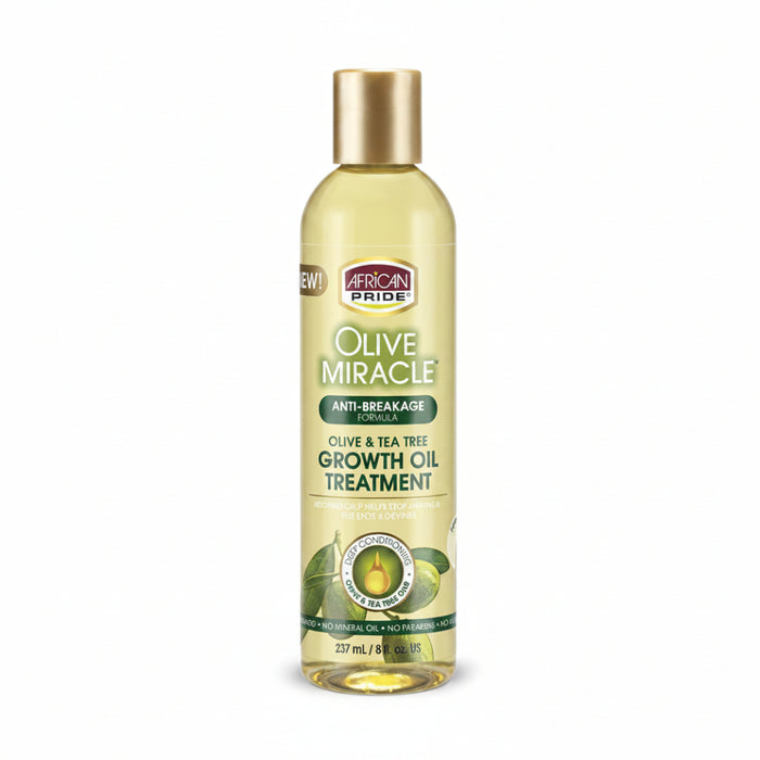 African Pride Olive Miracle Growth Oil 8oz anti breakage hair and scalp oil for moisture shine and healthy growth