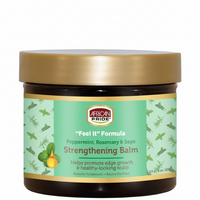 African Pride Peppermint Rosemary Sage Balm 113g | Edge & Scalp Strengthening Care